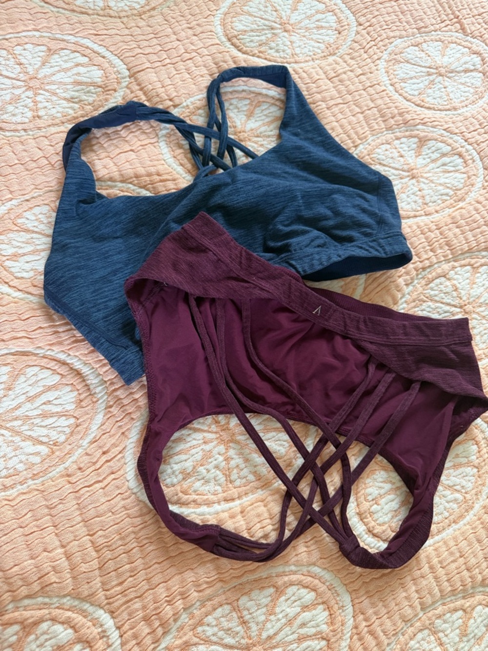 Victoria's Secret Navy Crossback Bralette with Burgundy Strappy Bikini